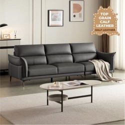 Skylar Leather 3 Seaters Sofa (2.61m)